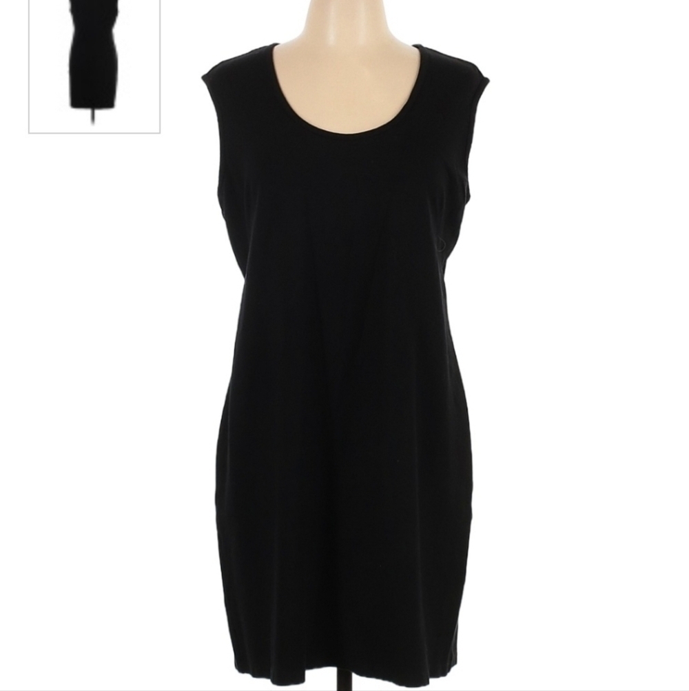 Tommy Bahama Sheath Dress Black Sleeveless Women's Large L LBD Comfort Classy